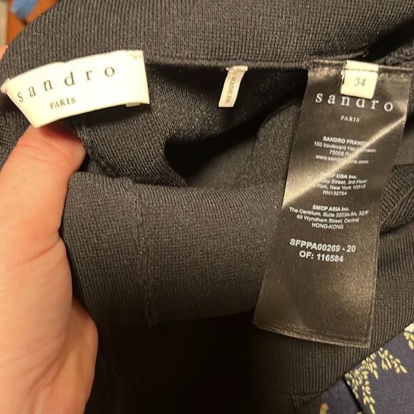 SANDRO Sienna Split-Ankle Black Knit Crop Leggings, Size 34 (0/XS) - Picture 12 of 14